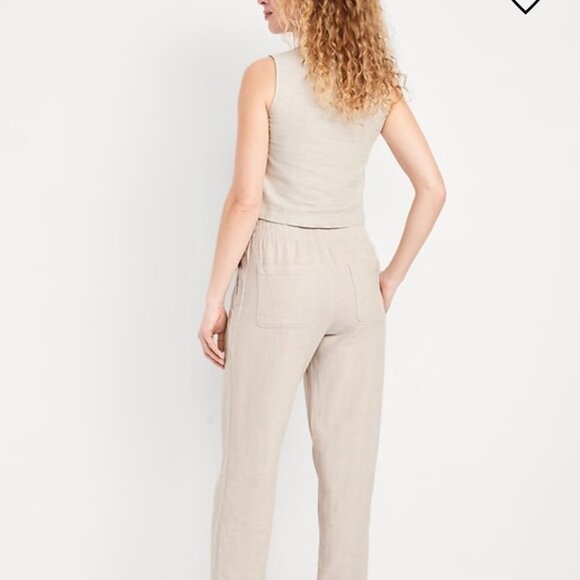 NWT - Old Navy straight-leg linen blend pants - size XL Tall - Picture 3 of 4